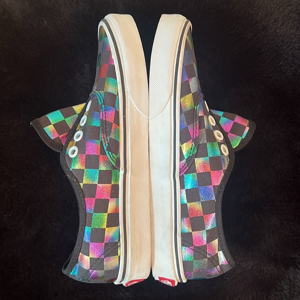 🎯VANS•METALLIC CHECKERBOARD LOW TOP LACE UP•SIZE M4|W5.5|EUR35 - Picture 11 of 15